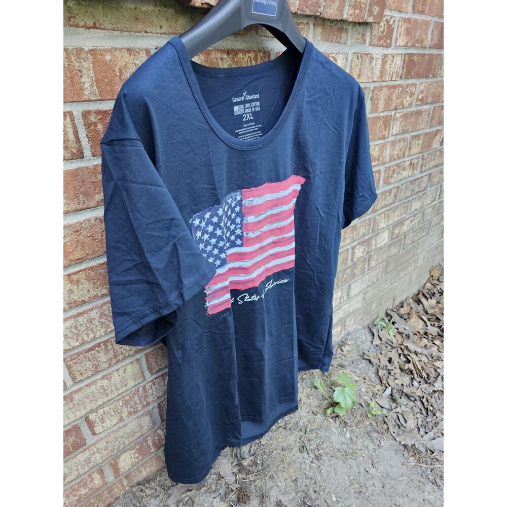 General Standard Women's 2XL USA American Flag Patriotic Graphic Tee Made In USA - Picture 1 of 7